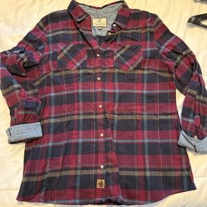 Legendary Whitetails Burgundy and Navy Plaid Shirt